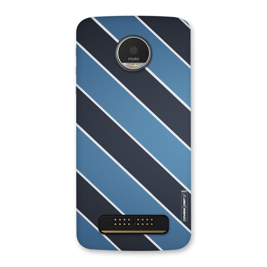 Blue Black Stripes Back Case for Moto Z Play