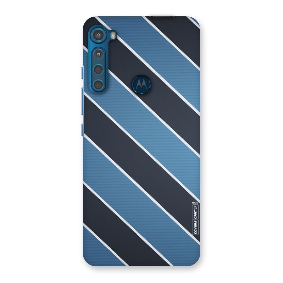 Blue Black Stripes Back Case for Motorola One Fusion Plus