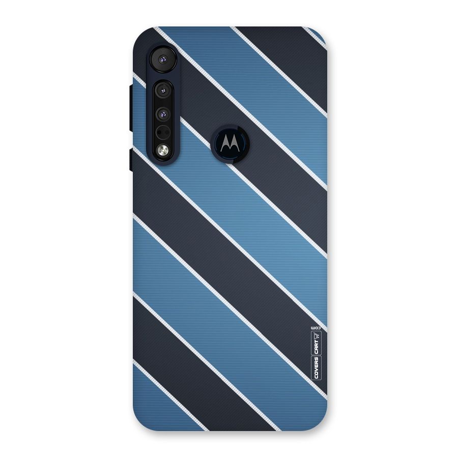 Blue Black Stripes Back Case for Motorola One Macro