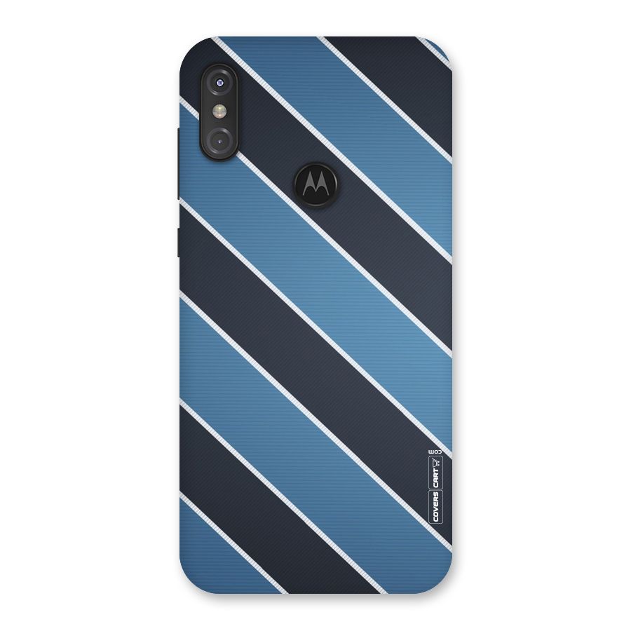 Blue Black Stripes Back Case for Motorola One Power