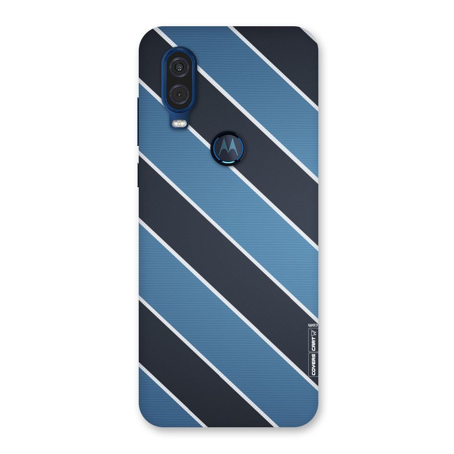 Blue Black Stripes Back Case for Motorola One Vision