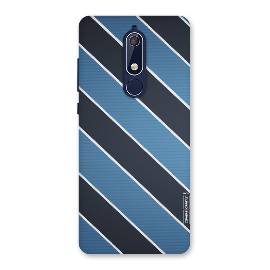 Blue Black Stripes Back Case for Nokia 5.1