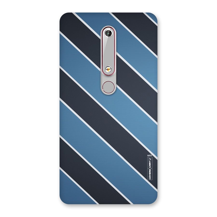 Blue Black Stripes Back Case for Nokia 6.1