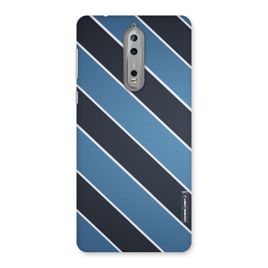 Blue Black Stripes Back Case for Nokia 8