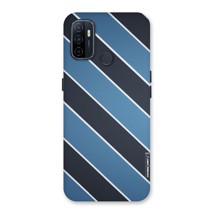 Blue Black Stripes Back Case for Oppo A32