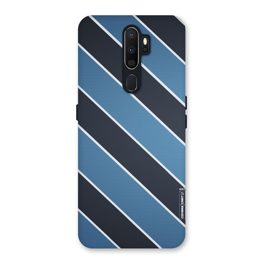 Blue Black Stripes Back Case for Oppo A5 (2020)