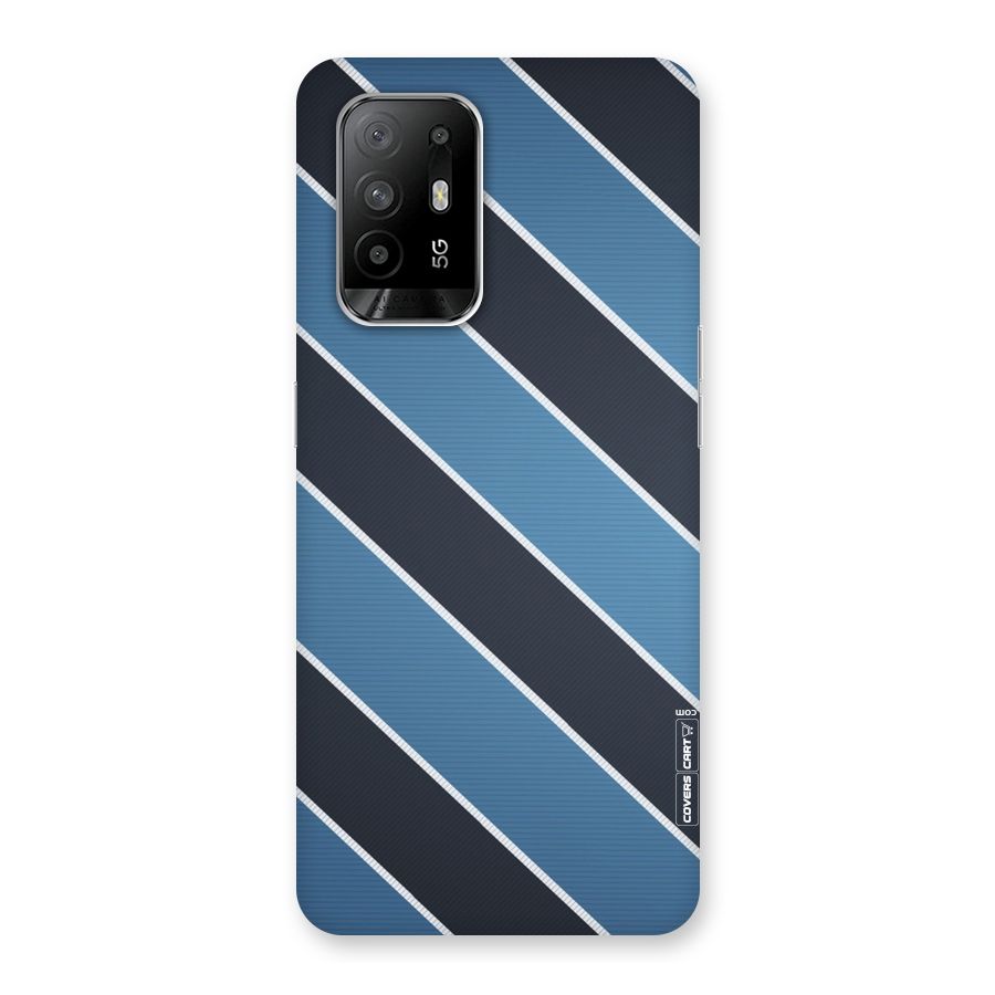 Blue Black Stripes Back Case for Oppo F19 Pro Plus 5G