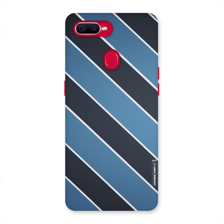Blue Black Stripes Back Case for Oppo F9 Pro