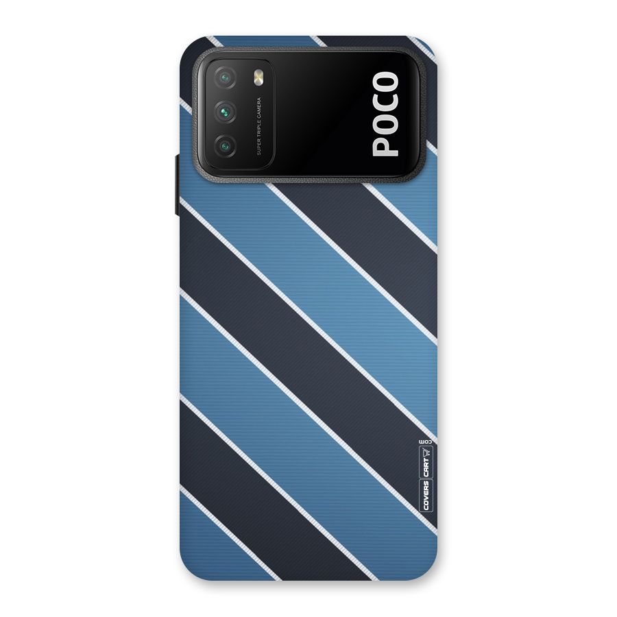 Blue Black Stripes Back Case for Poco M3