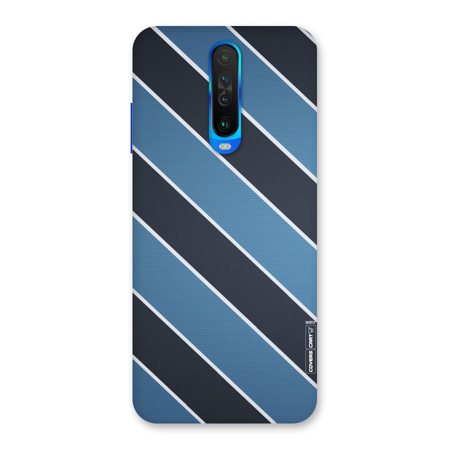 Blue Black Stripes Back Case for Poco X2