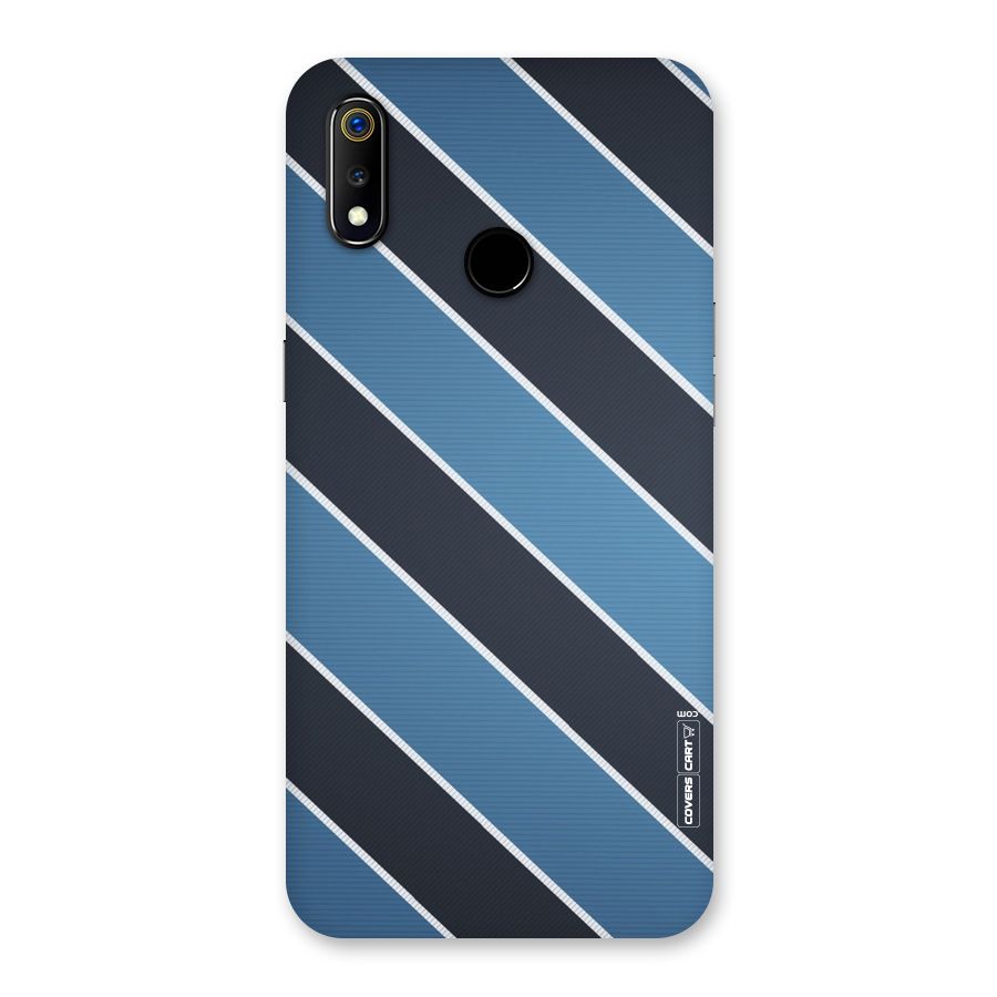Blue Black Stripes Back Case for Realme 3