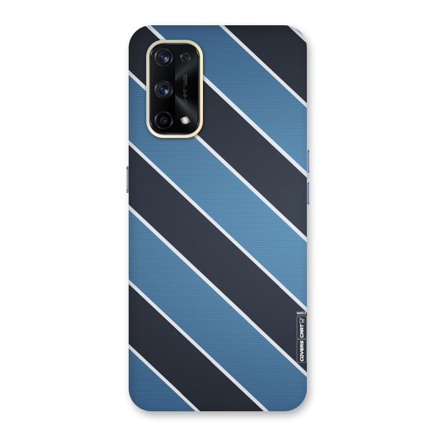 Blue Black Stripes Glass Back Case for Realme X7 Pro