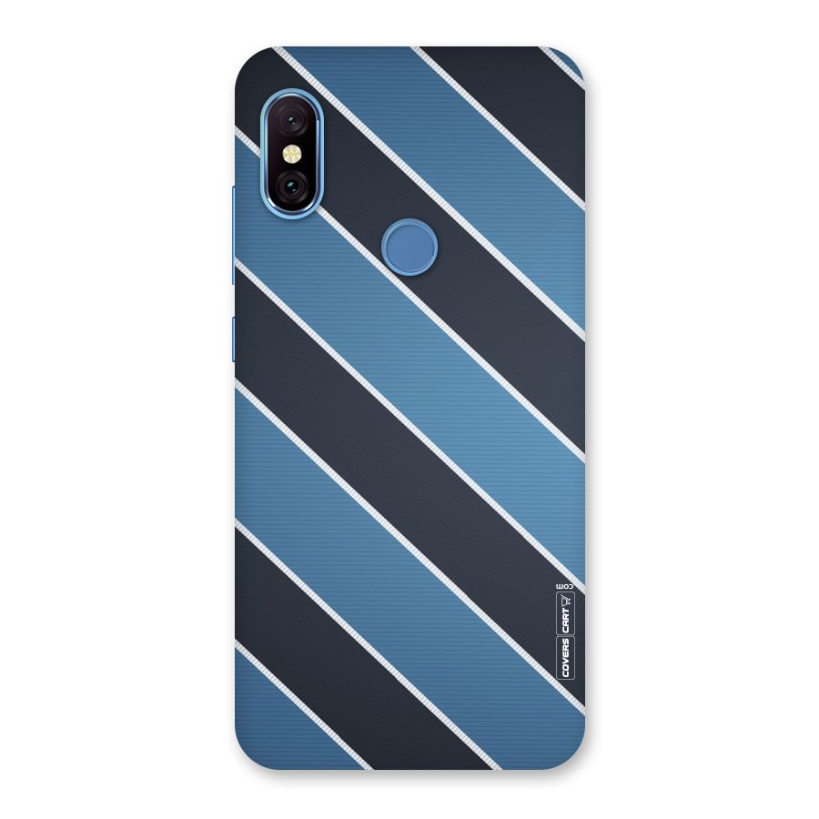 Blue Black Stripes Back Case for Redmi Note 6 Pro