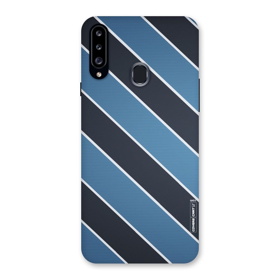 Blue Black Stripes Back Case for Samsung Galaxy A20s