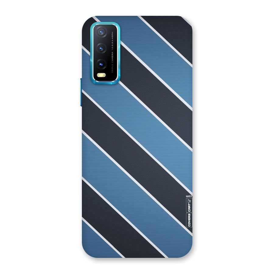 Blue Black Stripes Back Case for Vivo Y20A