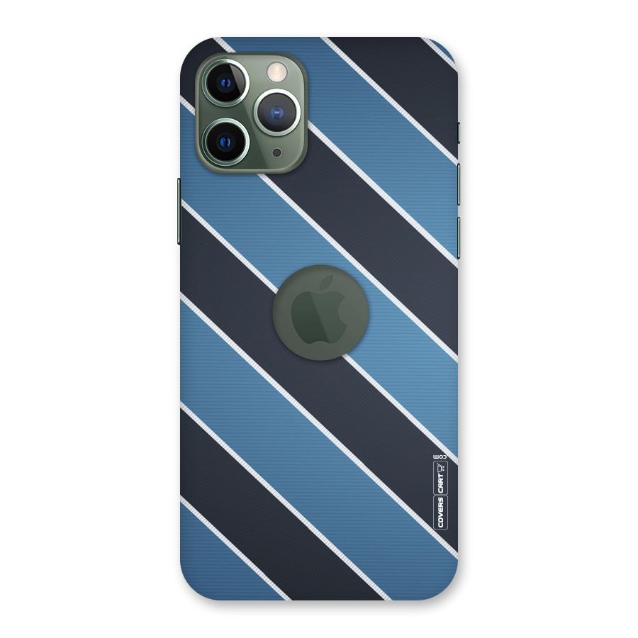 Blue Black Stripes Back Case for iPhone 11 Pro Logo  Cut