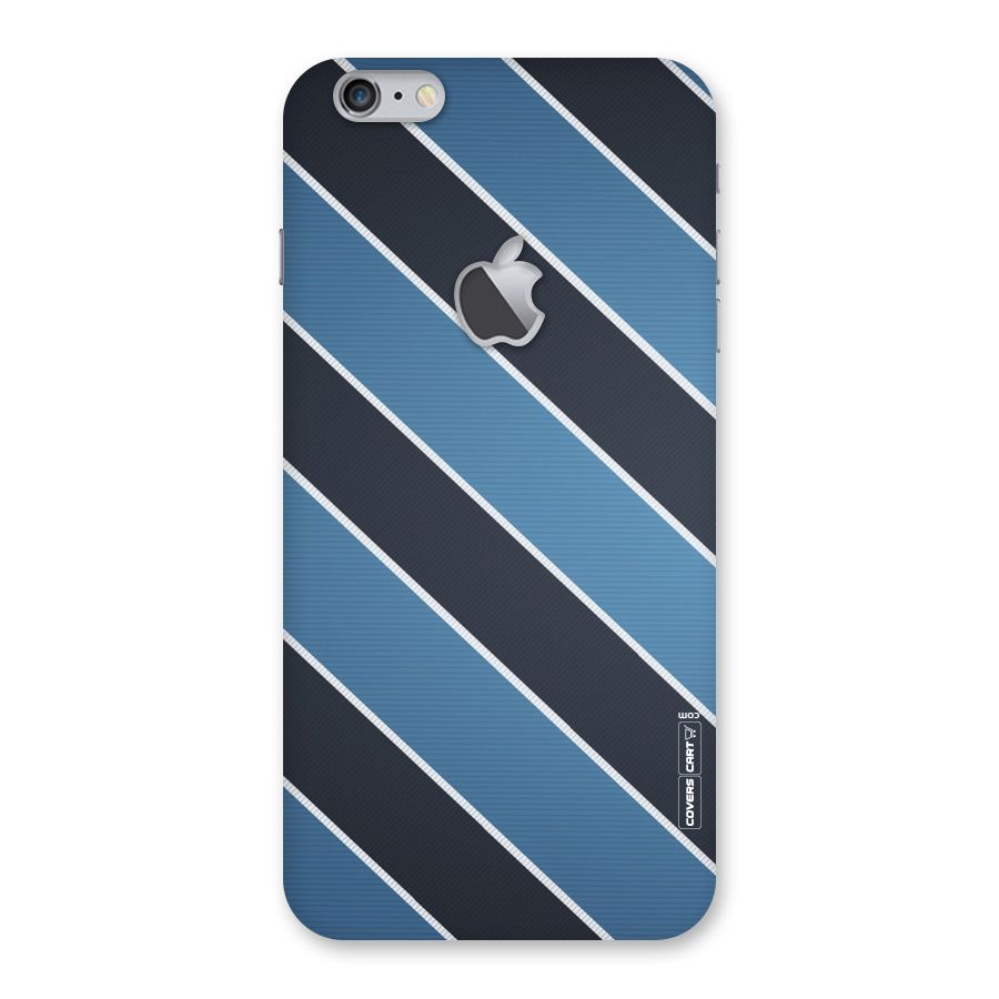 Blue Black Stripes Back Case for iPhone 6 Plus 6S Plus Logo Cut