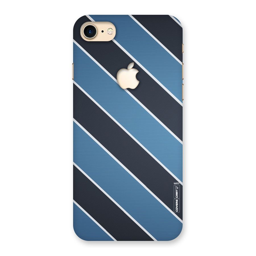 Blue Black Stripes Back Case for iPhone 7 Apple Cut