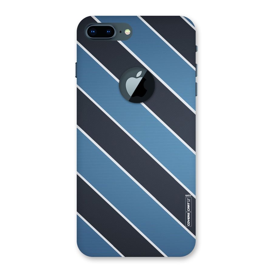 Blue Black Stripes Back Case for iPhone 7 Plus Logo Cut
