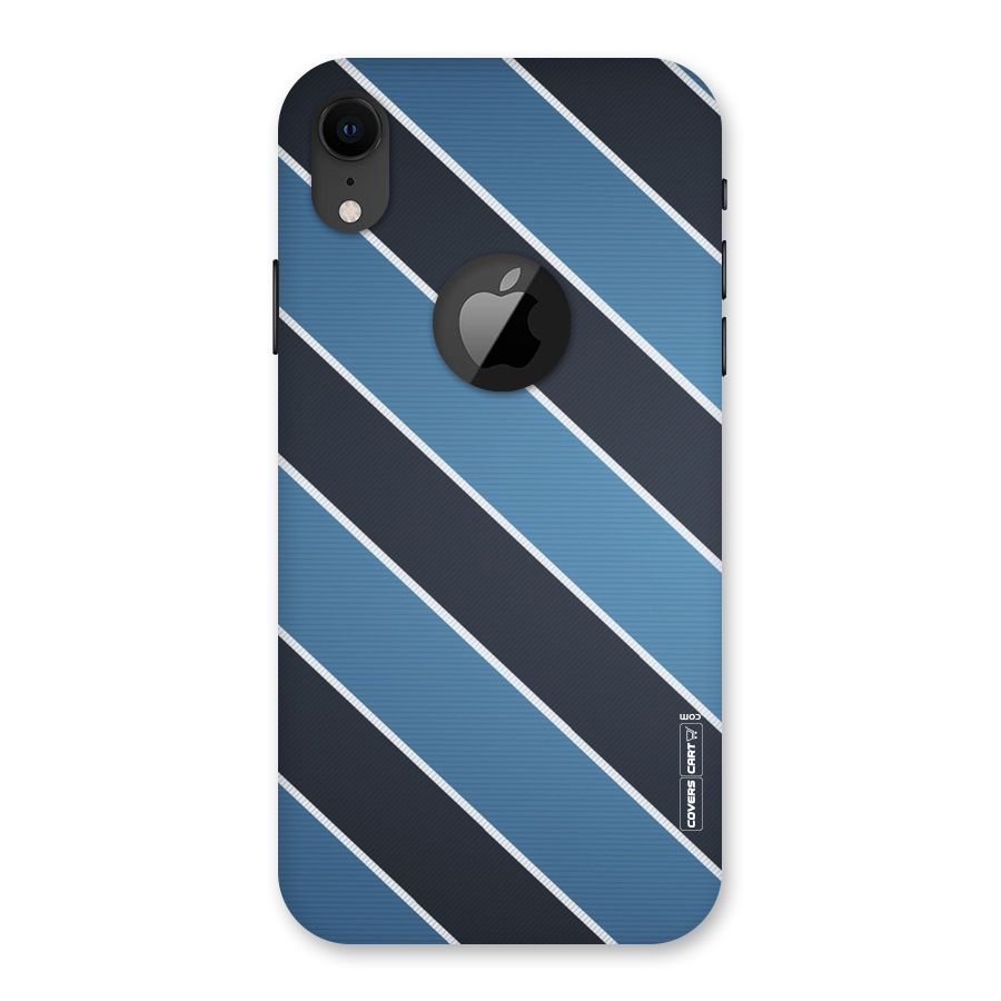 Blue Black Stripes Back Case for iPhone XR Logo Cut