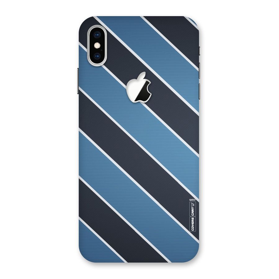 Blue Black Stripes Back Case for iPhone XS Max Apple Cut