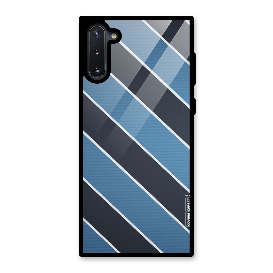 Blue Black Stripes Glass Back Case for Galaxy Note 10