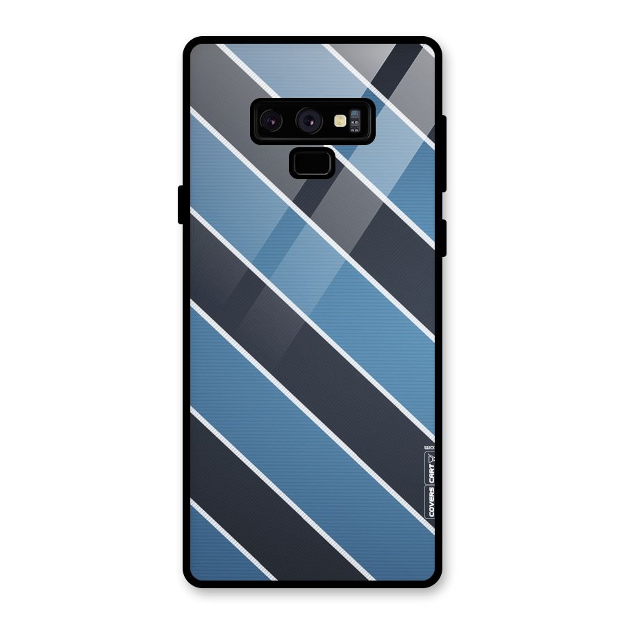 Blue Black Stripes Glass Back Case for Galaxy Note 9
