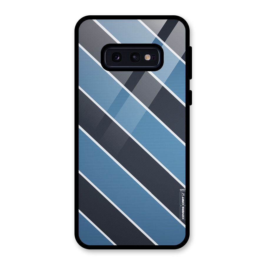 Blue Black Stripes Glass Back Case for Galaxy S10e