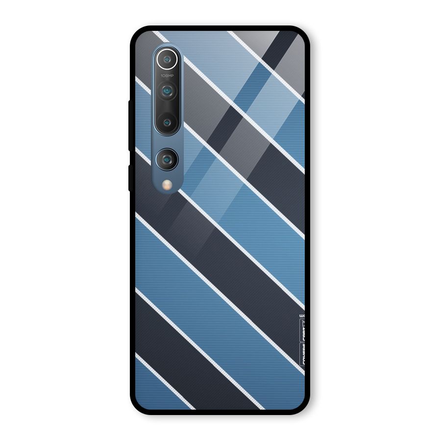 Blue Black Stripes Glass Back Case for Mi 10