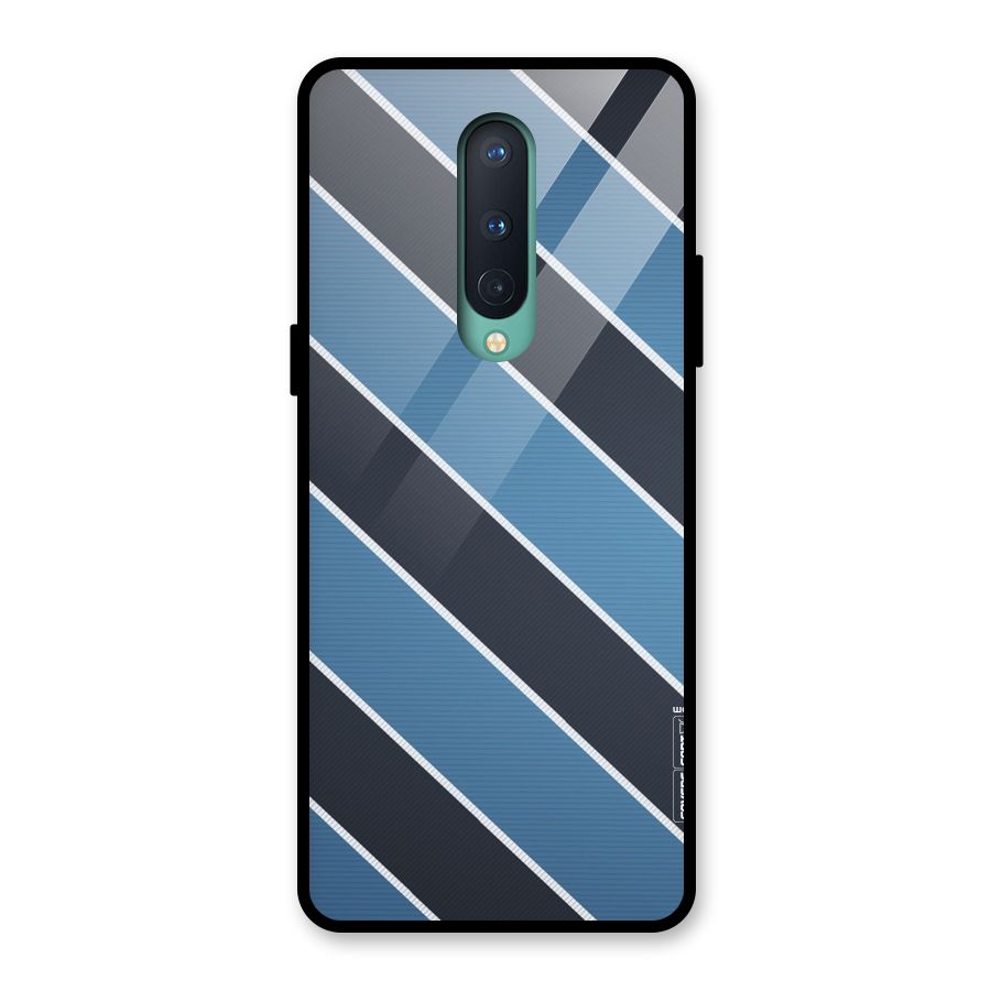 Blue Black Stripes Glass Back Case for OnePlus 8