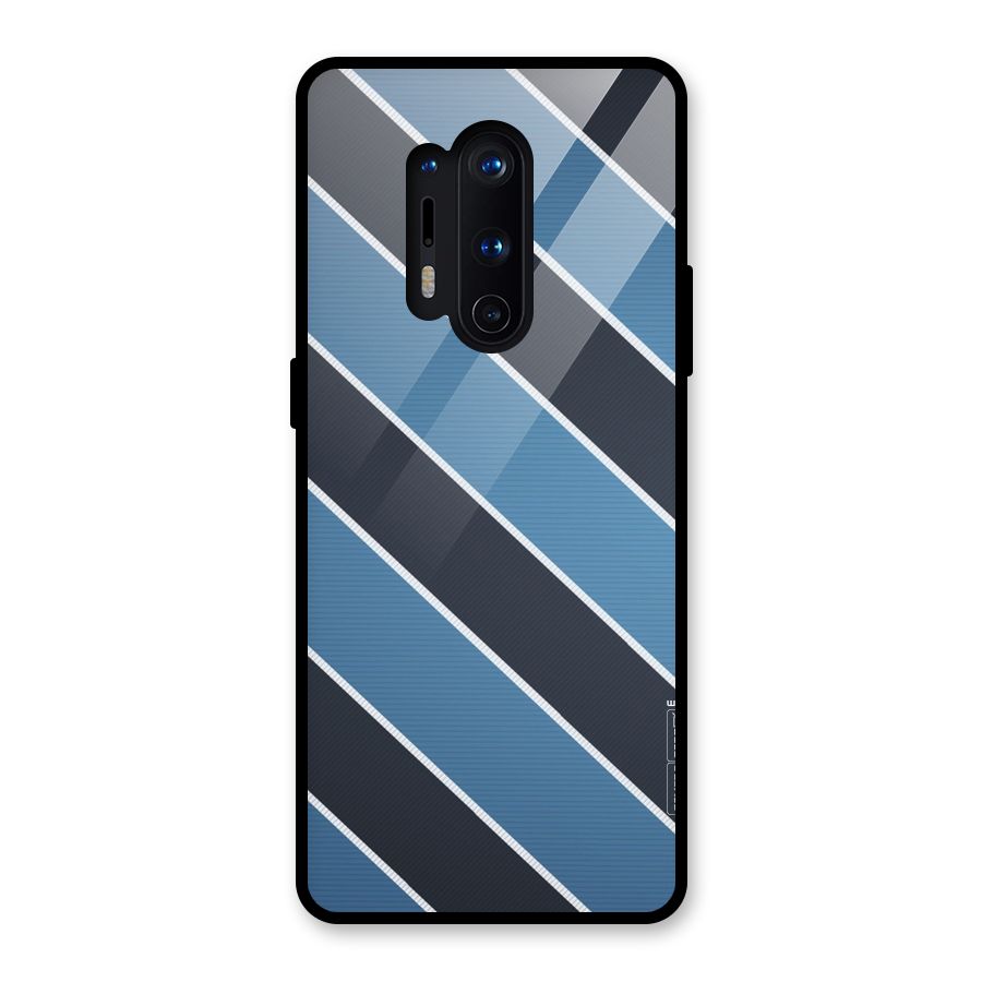 Blue Black Stripes Glass Back Case for OnePlus 8 Pro
