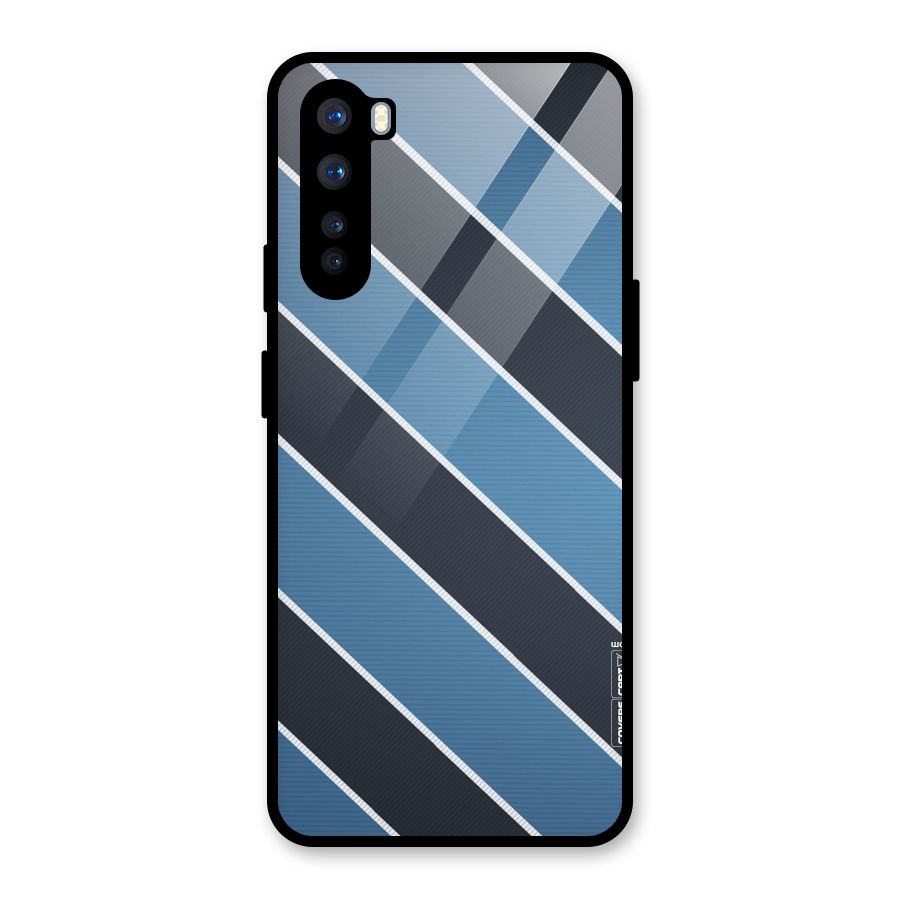 Blue Black Stripes Glass Back Case for OnePlus Nord