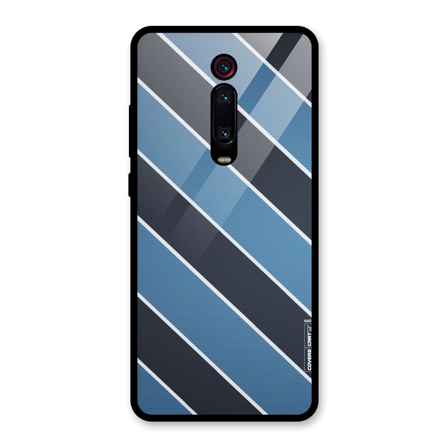 Blue Black Stripes Glass Back Case for Redmi K20 Pro