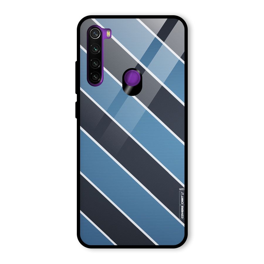 Blue Black Stripes Glass Back Case for Redmi Note 8