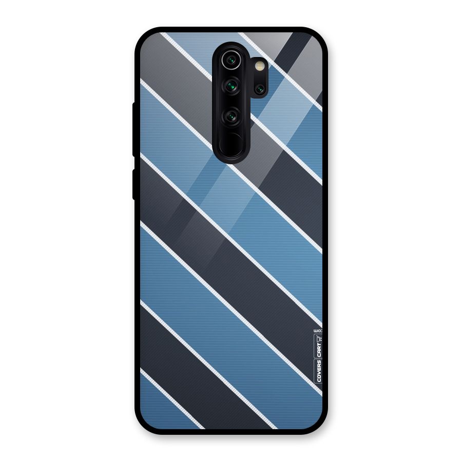 Blue Black Stripes Glass Back Case for Redmi Note 8 Pro