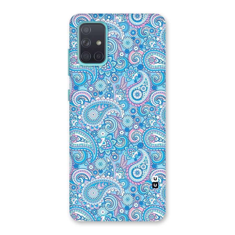 Blue Block Pattern Back Case for Galaxy A71