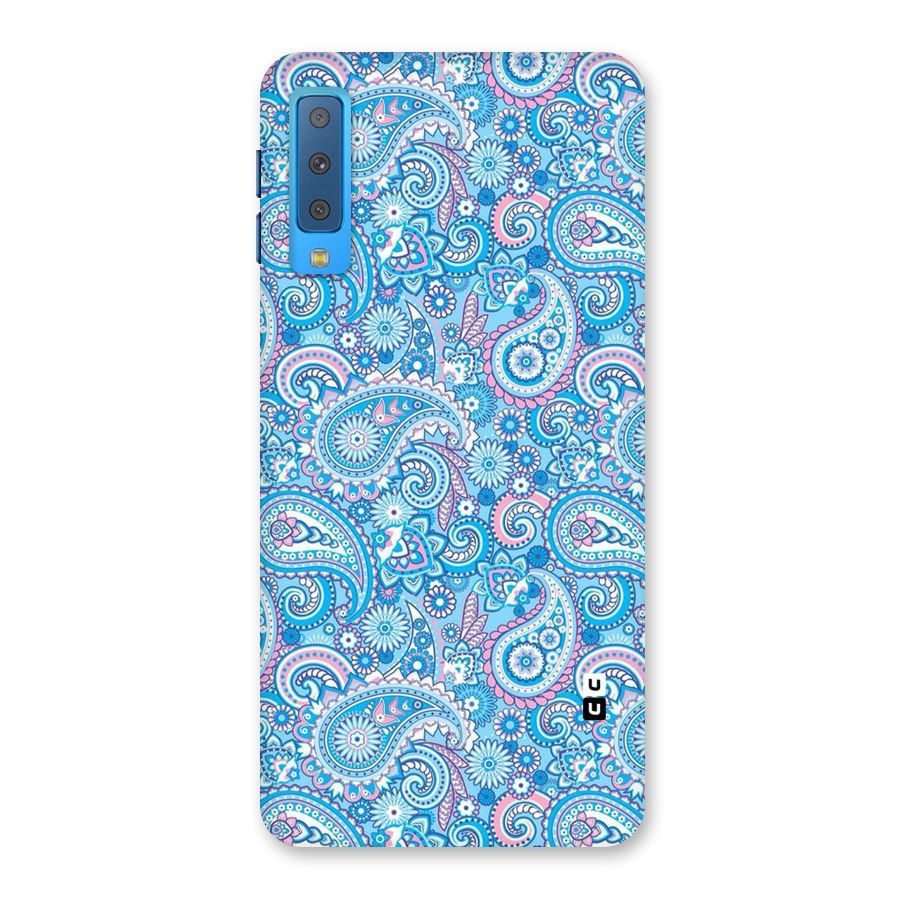 Blue Block Pattern Back Case for Galaxy A7 (2018)