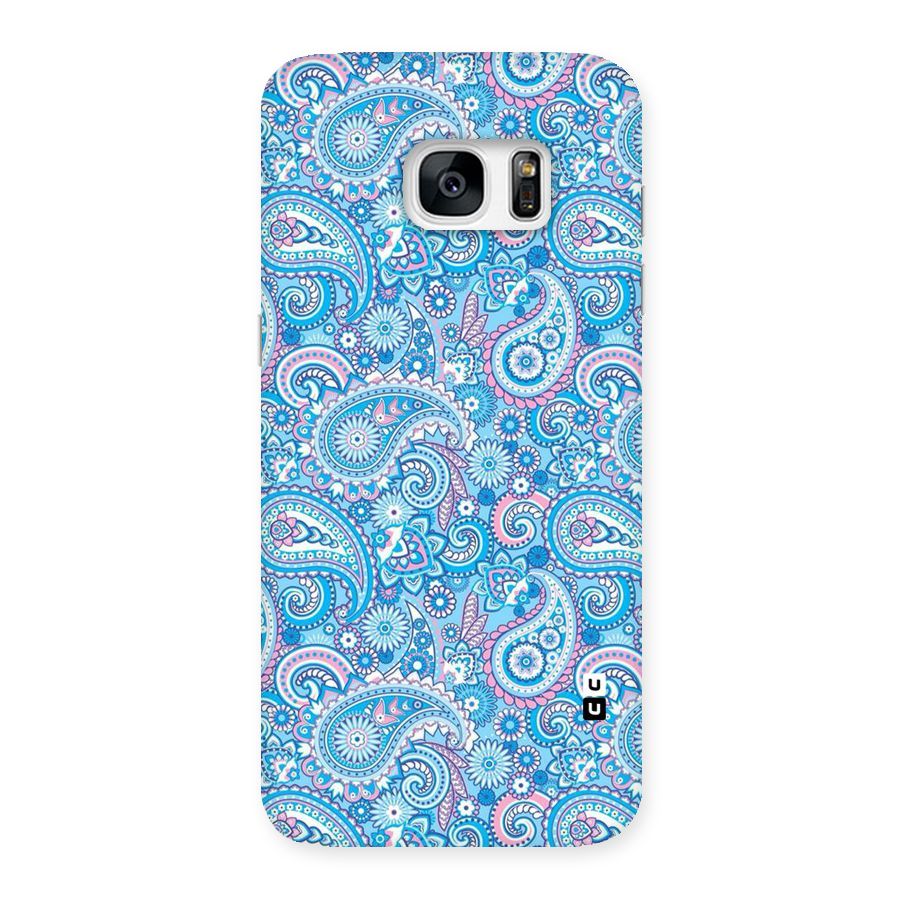 Blue Block Pattern Back Case for Galaxy S7 Edge