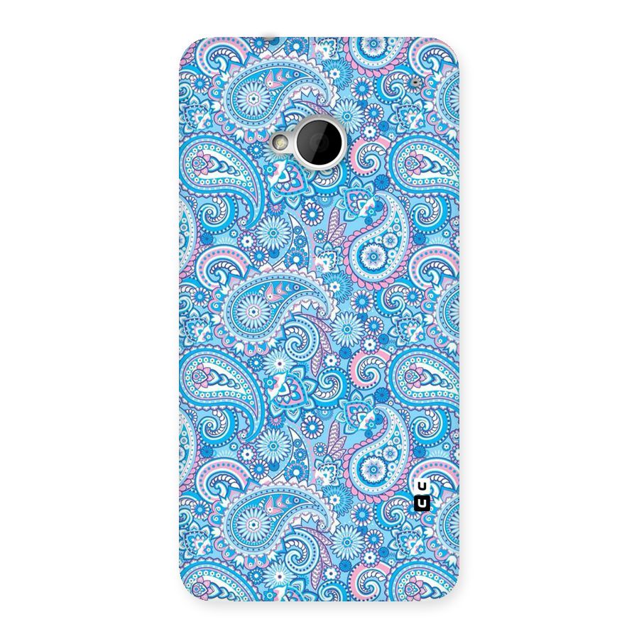 Blue Block Pattern Back Case for HTC One M7