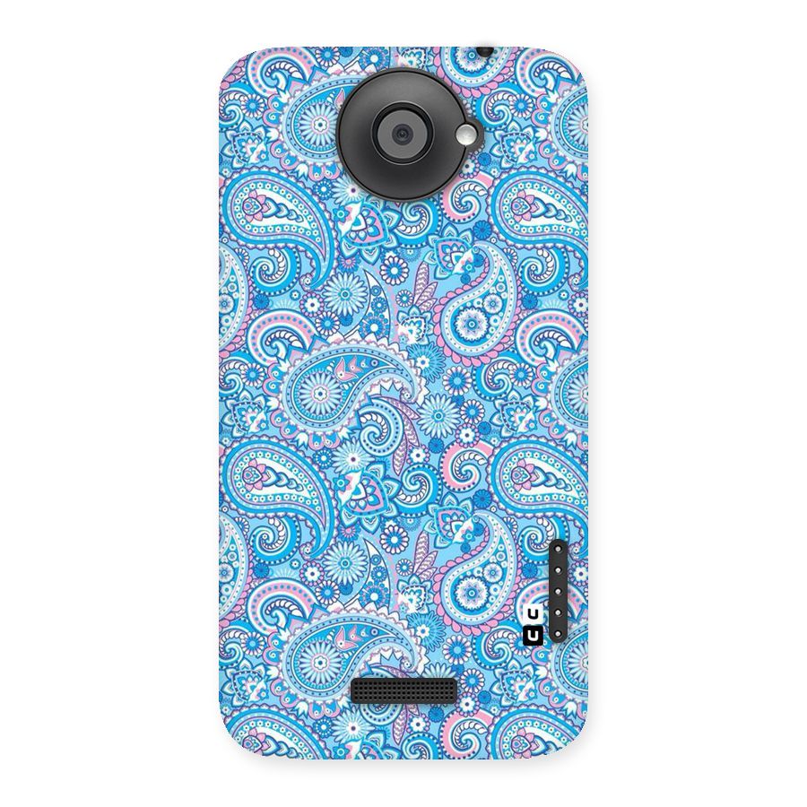 Blue Block Pattern Back Case for HTC One X