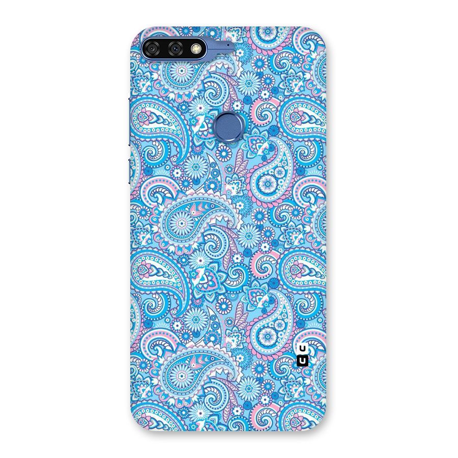 Blue Block Pattern Back Case for Honor 7C