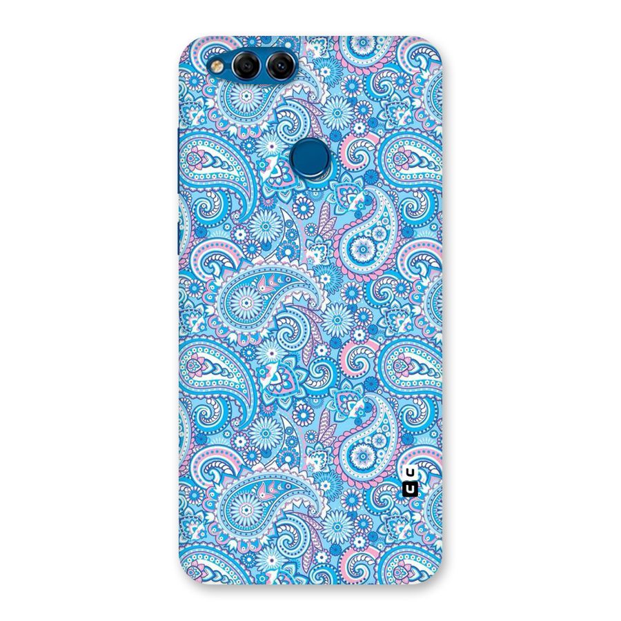 Blue Block Pattern Back Case for Honor 7X
