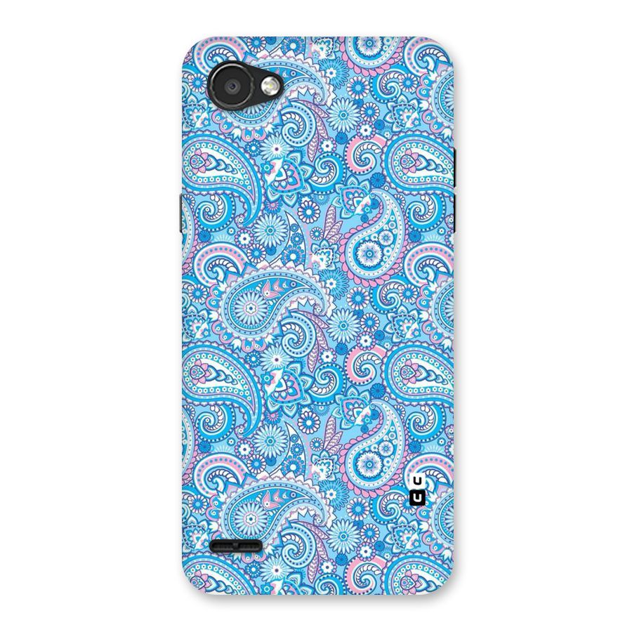 Blue Block Pattern Back Case for LG Q6