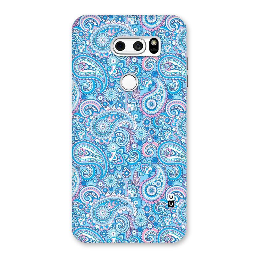 Blue Block Pattern Back Case for LG V30
