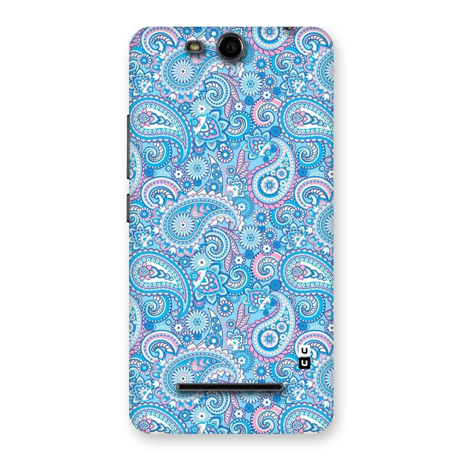 Blue Block Pattern Back Case for Micromax Canvas Juice 3 Q392
