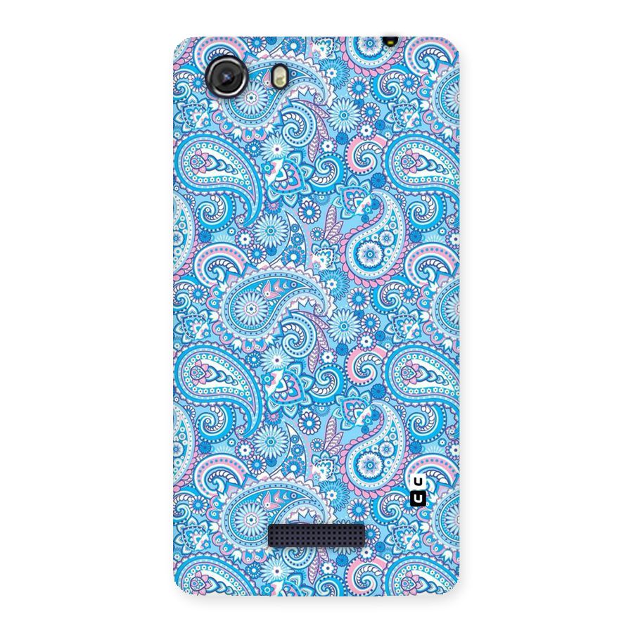 Blue Block Pattern Back Case for Micromax Unite 3