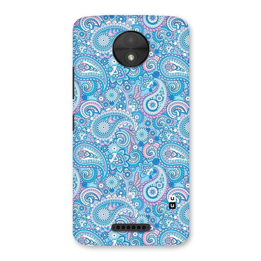 Blue Block Pattern Back Case for Moto C