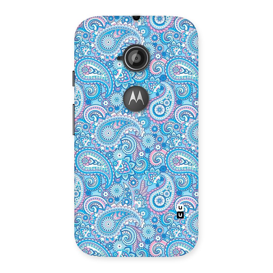 Blue Block Pattern Back Case for Moto E 2nd Gen