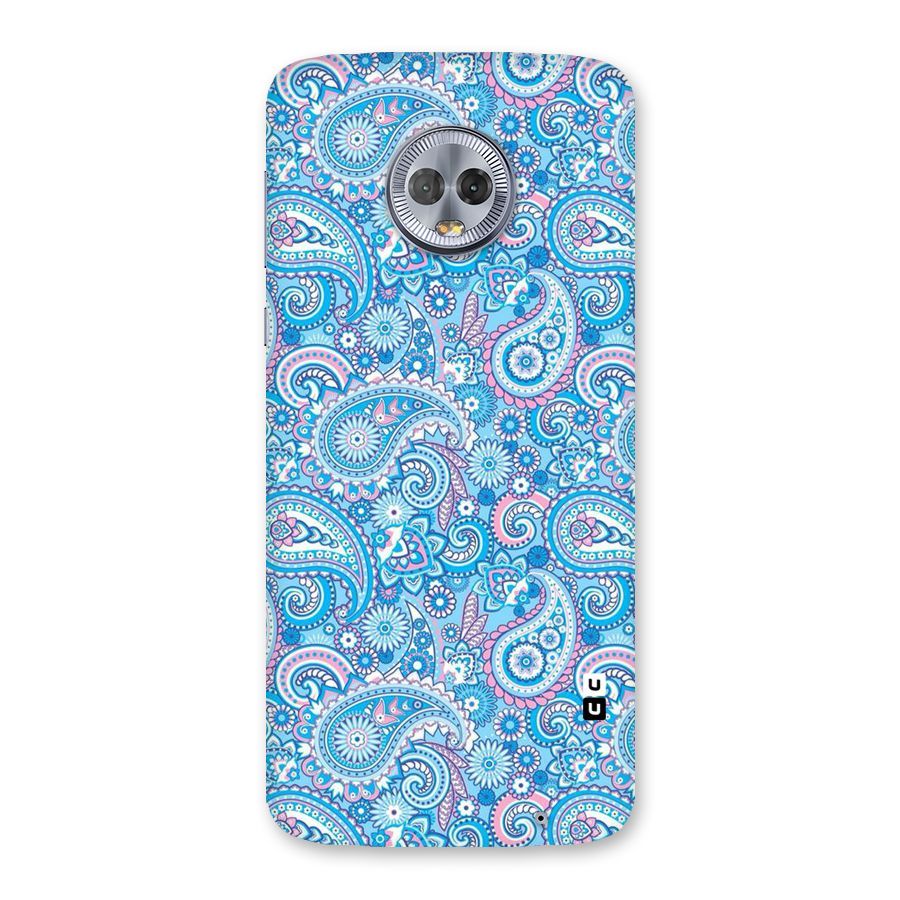Blue Block Pattern Back Case for Moto G6 Plus