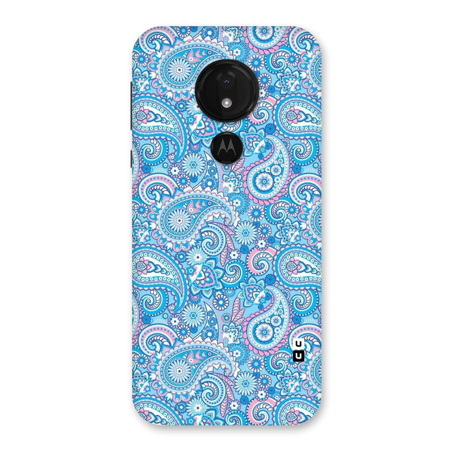 Blue Block Pattern Back Case for Moto G7 Power